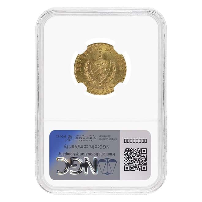 1915 5 Pesos Jose Marti Gold Coin NGC MS 61