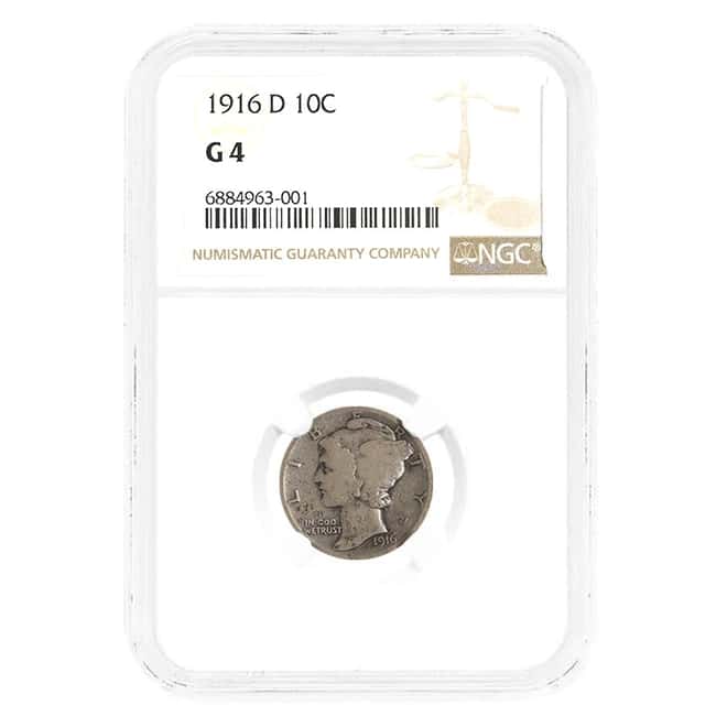1916 D Silver Mercury Dime 10C NGC G 4