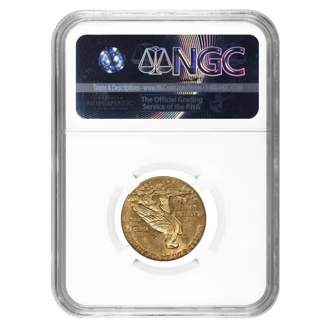 1916 S $5 Indian Head Half Eagle Gold Coin NGC AU 58