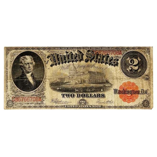 1917 $2 Legal Tender Note United States Cull