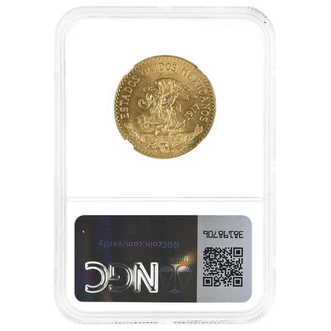 1917 Mexico 20 Pesos Gold Coin NGC MS 63