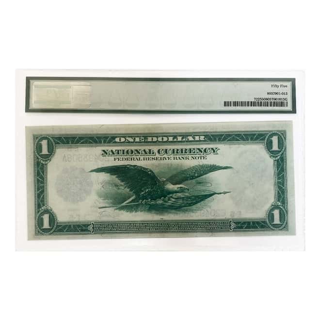 1918 $1 Federal Reserve Currency Note Richmond PMG AU 55