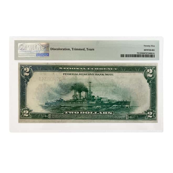 1918 $2 Federal Reserve Currency Note New York PMG VF 25