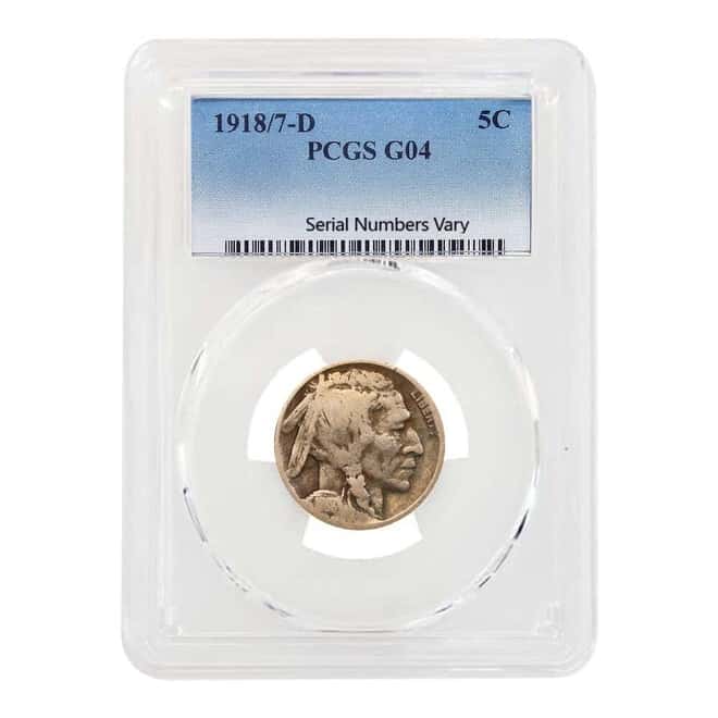 1918/7-D Buffalo Nickel 5C Doubled Die Obverse PCGS G 4