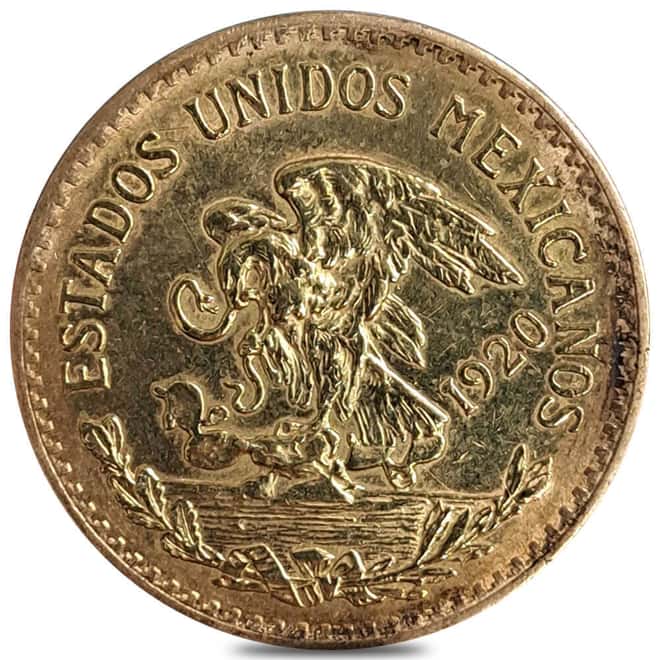 1920/10 Mexico 20 Pesos Gold Coin Ex-Jewelry