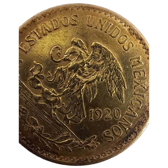 1920/10 Mexico 20 Pesos Gold Coin Ex-Jewelry