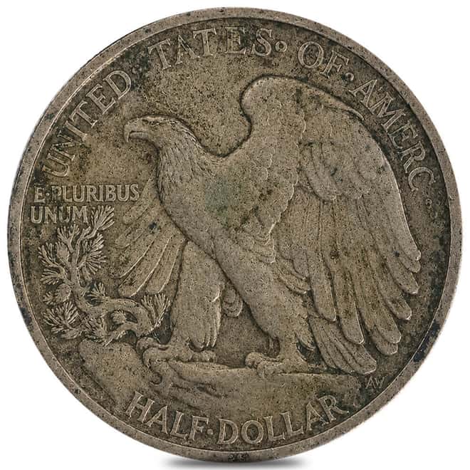 1920-S Walking Liberty 90% Silver Half Dollar 50C AU