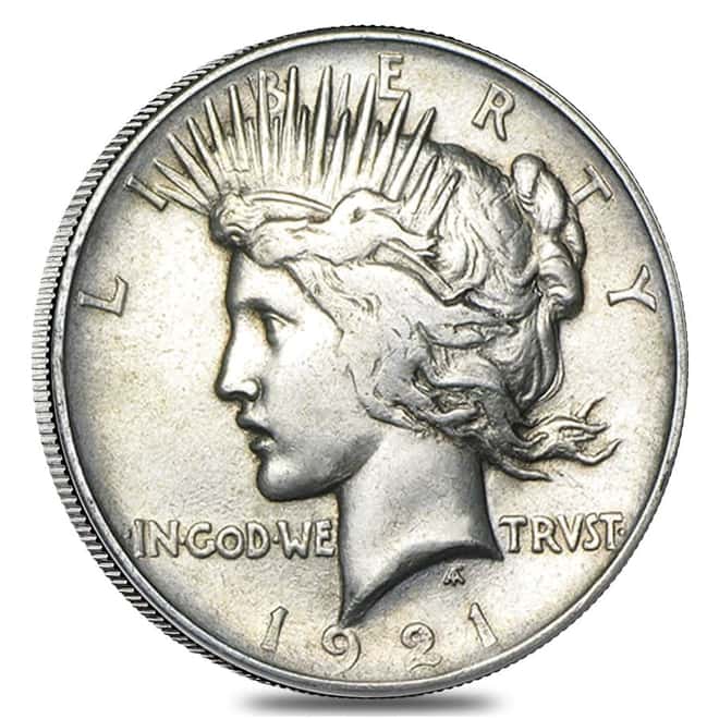 1921 Silver Peace Dollar High Relief (Cleaned)