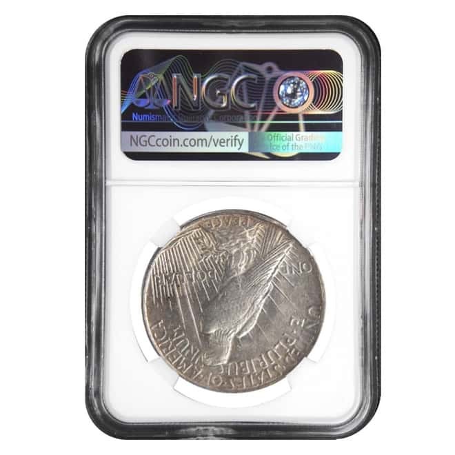 1921 Silver Peace Dollar High Relief NGC AU 58