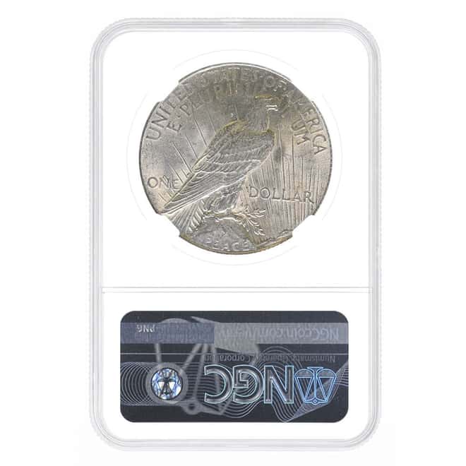 1922-1935 Peace Silver Dollar $1 NGC AU 58 (Random Year)