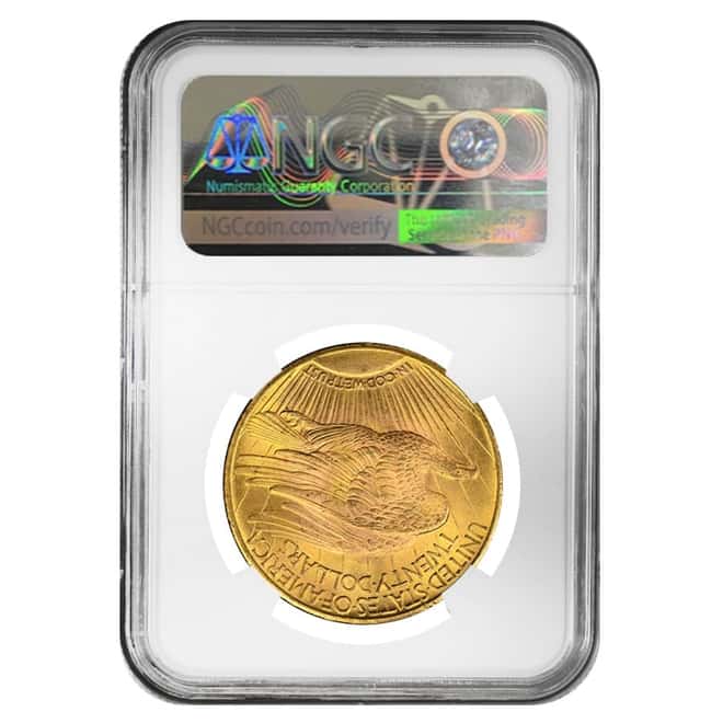 1924 $20 Gold Saint Gaudens Double Eagle Coin NGC MS 65+