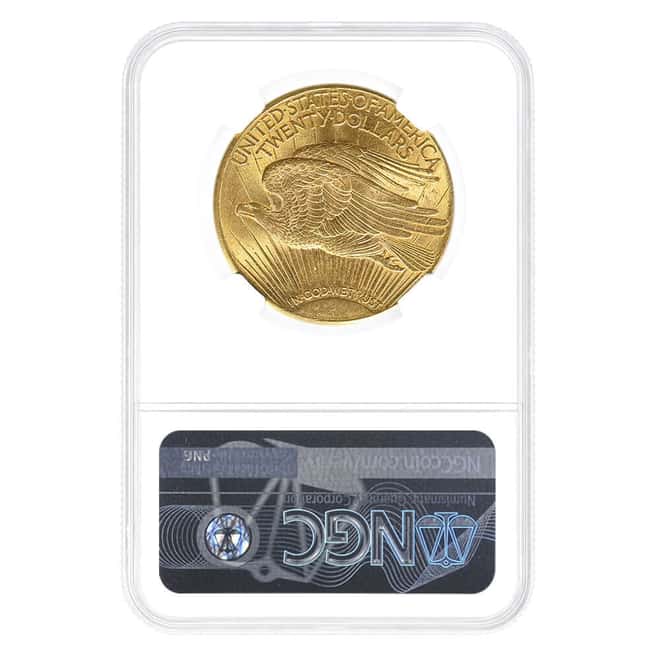 1925-D $20 Saint Gaudens Double Eagle Gold Coin NGC UNC Details