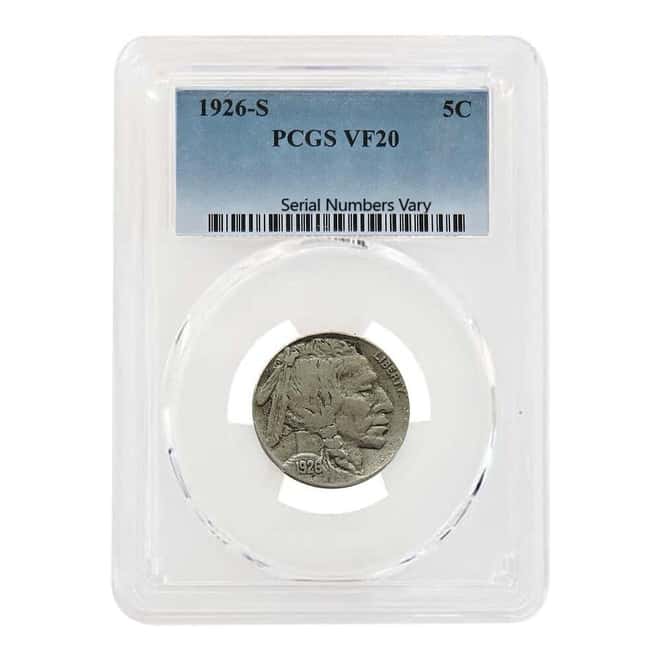 1926-S Buffalo Nickel 5C PCGS VF 20