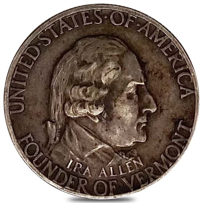 1927 Founder of Vermont Half Dollar 90% Silver Commem Avg Circ