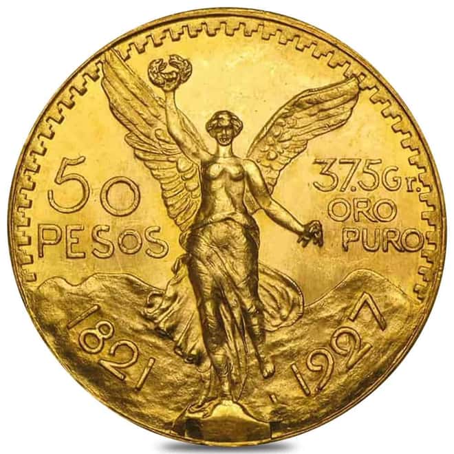 1927 Mexico 50 Pesos Gold Coin AU/BU