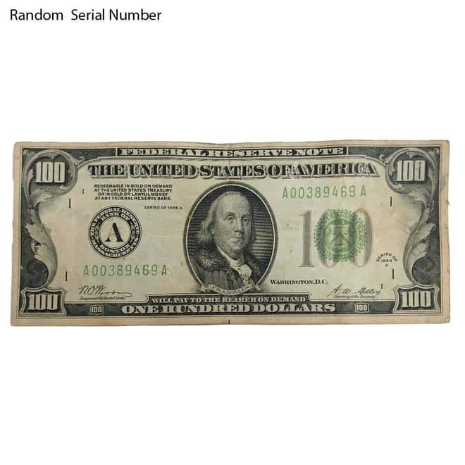 1928 $100 Federal Reserve Note United States Avg Circ
