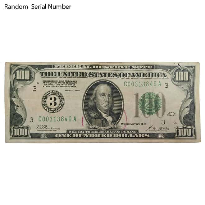 1928 $100 Federal Reserve Note United States Cull