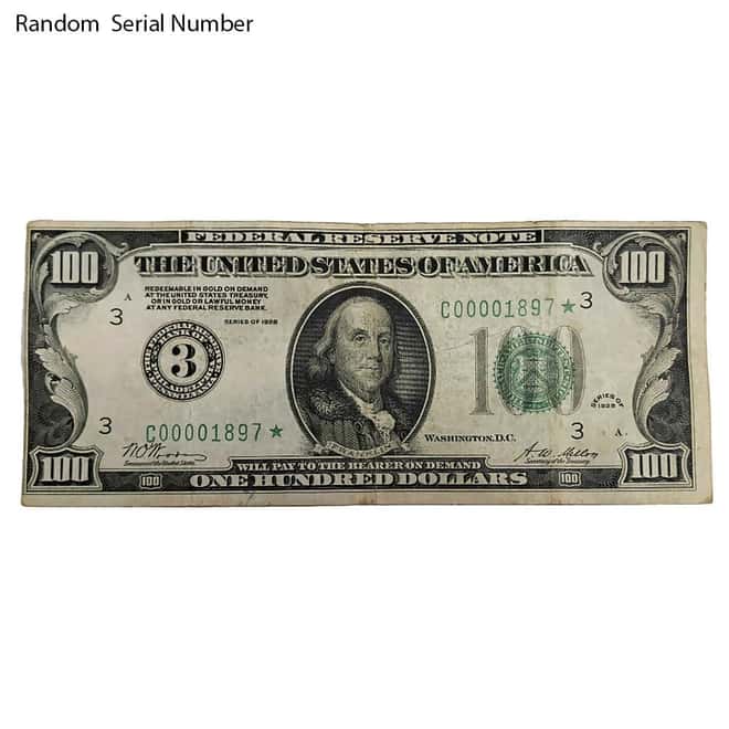 1928 $100 Federal Reserve Star Note United States Avg Circ