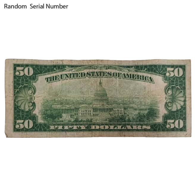 1928 $50 Federal Reserve Note United States Avg Circ
