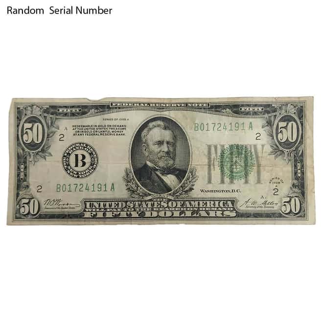 1928 $50 Federal Reserve Note United States Cull