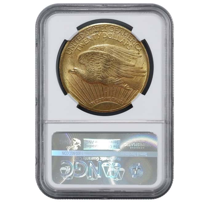 1928 $20 Gold St. Gaudens Double Eagle Coin NGC MS 64+