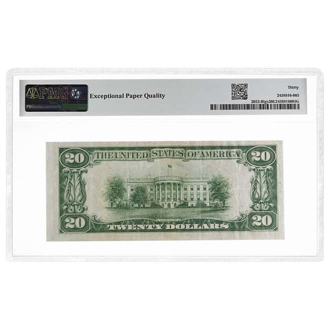 1928 B $20 Federal Reserve Note New York PMG VF 30 EPQ