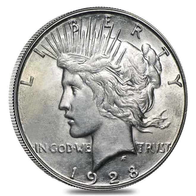 1928 S Silver Peace Dollar AU