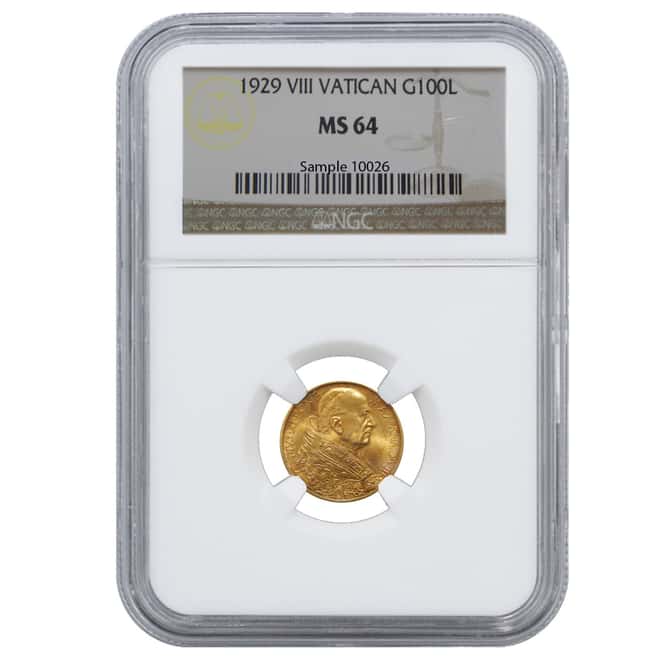 1929 VIII Vatican City .2546 AGW 9-Coin Set NGC MS 63-67