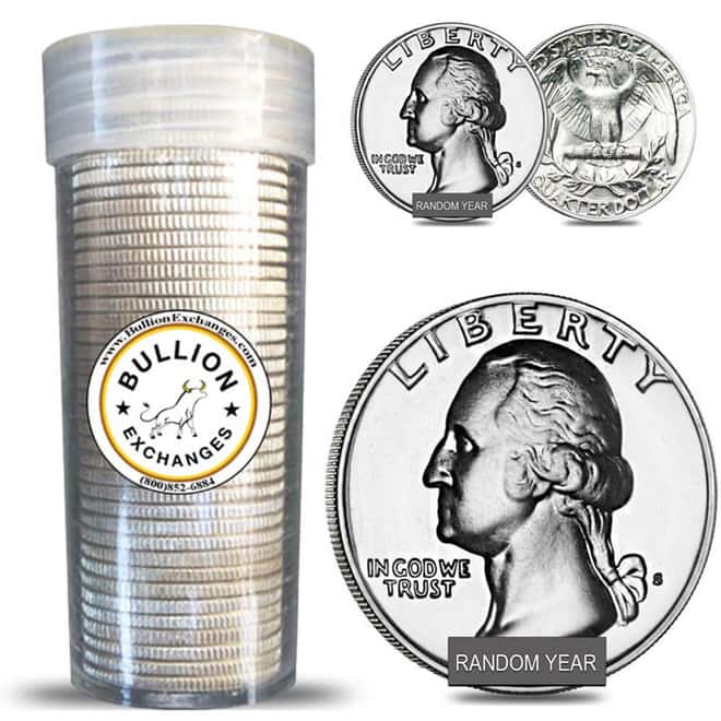 1932-1964 $10 Face Value Proof Washington Quarters 90% Silver 40-Coin Roll (Random Year)