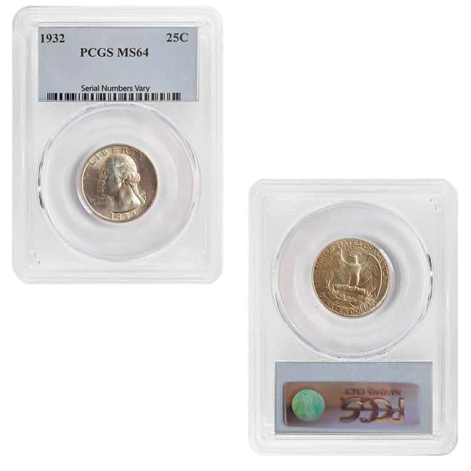 1932 Washington Silver Quarter 25C NGC/PCGS MS 64