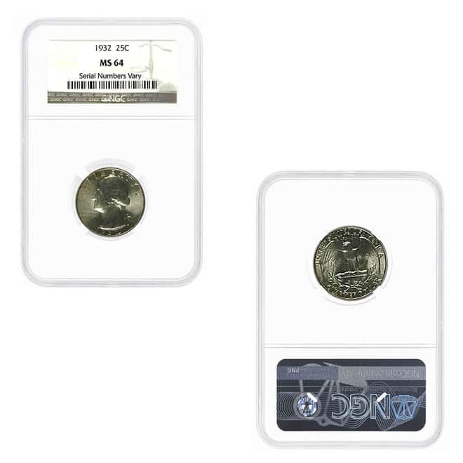1932 Washington Silver Quarter 25C NGC/PCGS MS 64