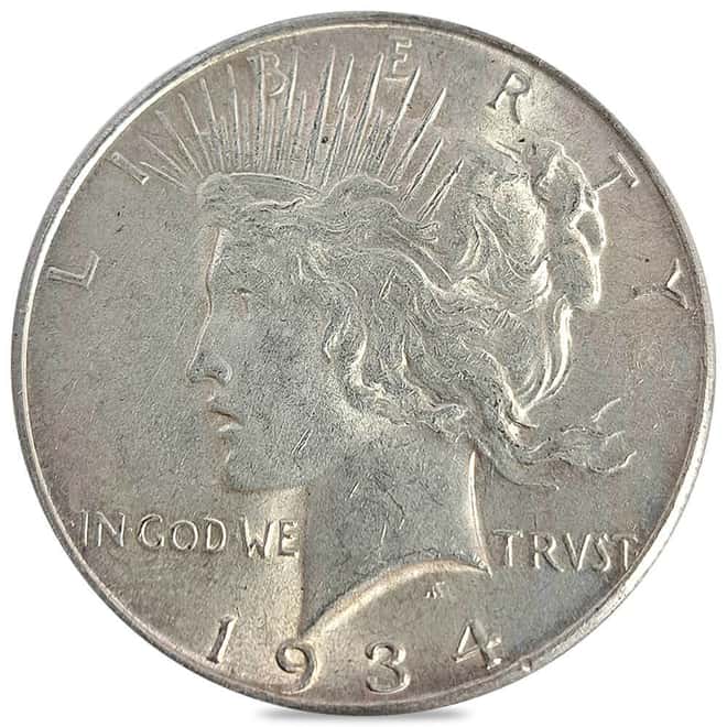 1934-D Peace Silver Dollar $1 AU