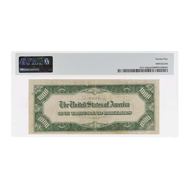 1934 $1000 Federal Reserve Currency Note Atlanta PMG VF 25