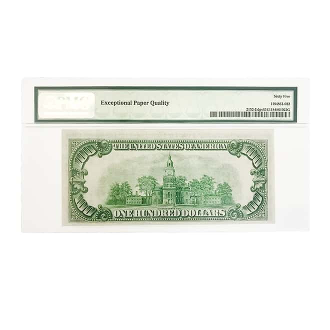1934 $100 Federal Reserve Note Richmond Julian Morgenthau PMG Gem Unc 65 EPQ