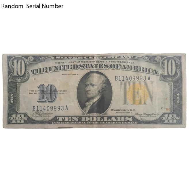 1934 $10 Silver Certificate Currency Note North Africa Gold Seal Avg Circ