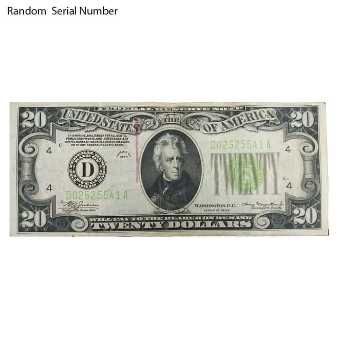 1934 $20 Federal Reserve Note United States Cull