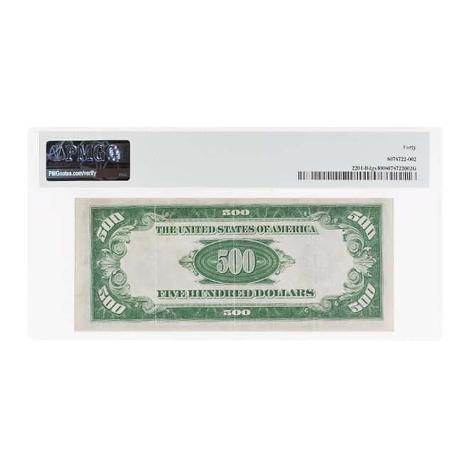 1934 $500 Federal Reserve Currency Note New York PMG XF 40