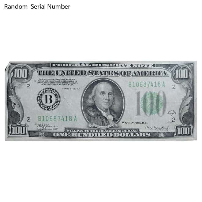 1934 $100 Federal Reserve Note United States Cull
