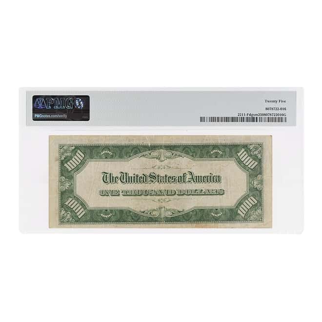 1934 A $1000 Federal Reserve Currency Note Chicago PMG VF 25