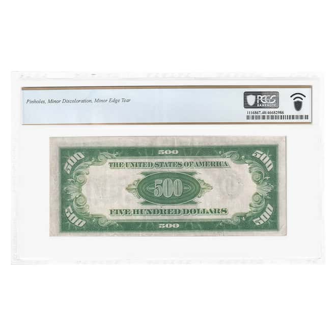 1934 A $500 Federal Reserve Currency Note New York PCGS XF 40 (Notes)