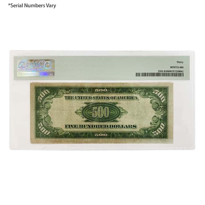 1934 A $500 Federal Reserve Currency Note New York PMG VF 30