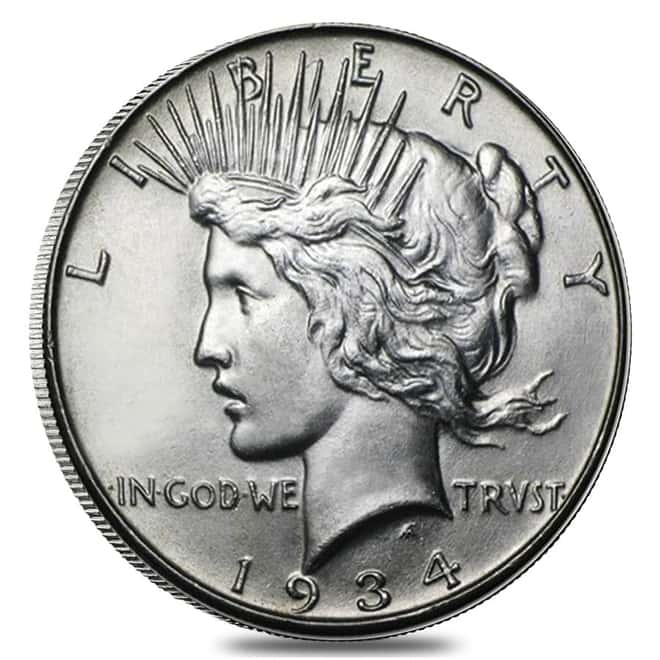1934 Silver Peace Dollar BU