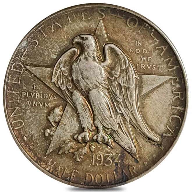 1934 Texas Silver Half Dollar 50C Commemorative Coin Avg Circ