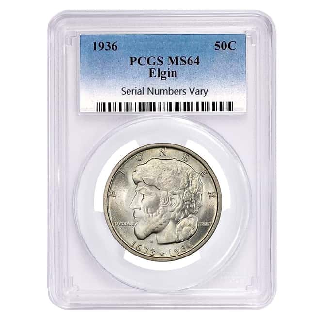 1936 Elgin Half Dollar 90% Silver Commem PCGS MS 64