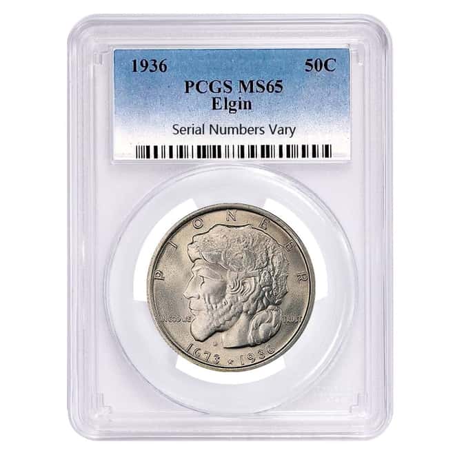 1936 Elgin Half Dollar 90% Silver Commem PCGS MS 65