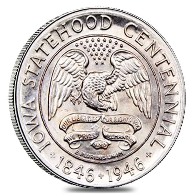 1946 Iowa Half Dollar 90% Silver Commem BU