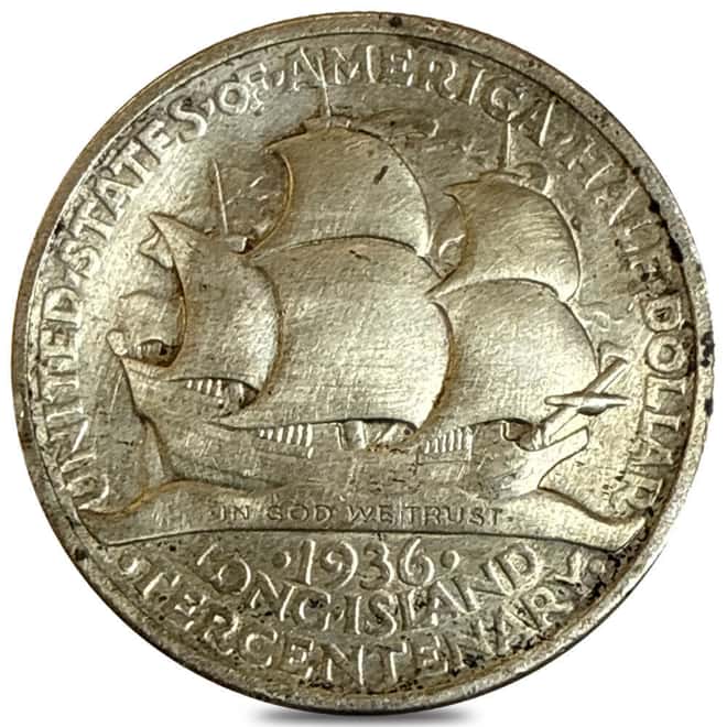 1936 Long Island Half Dollar 90% Silver Commem Cull