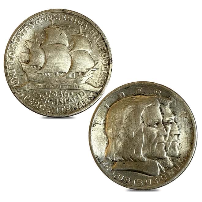 1936 Long Island Half Dollar 90% Silver Commem Cull
