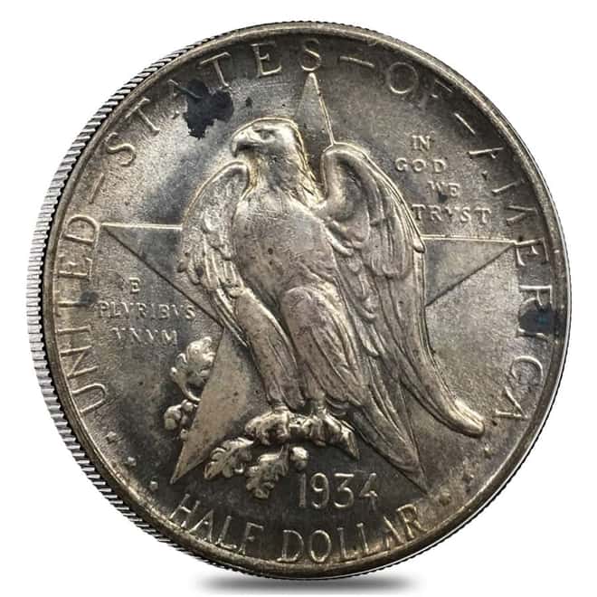1934 Texas Half Dollar 90% Silver Commem AU