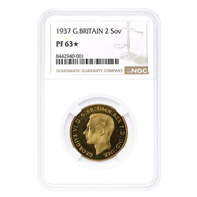 1937 Great Britain George VI Double Sovereign Proof Gold Coin NGC PF 63* Star